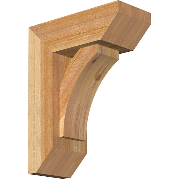 Ekena Millwork Thorton Slat Rough Sawn Bracket w/ Offset Brace, Western Red Cedar, 6"W x 14"D x 18"H BKT0604X14X18THR06RWR - main